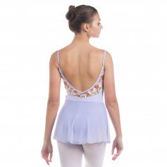 Baiwu Women\'s V-Back Lace Floral Skirt Leotard