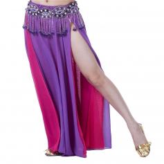 Fashion Gradient Colors Two Openings Belly Dance Skirt