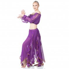 Danzcue Adult Belly Side Split Chiffon Skirt