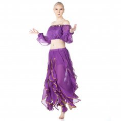 Danzcue Adult Belly Side Split Chiffon Skirt