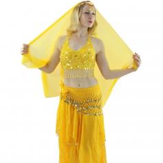 Florals 5-Piece Bra and Muslin Skirt Belly Dance Costume