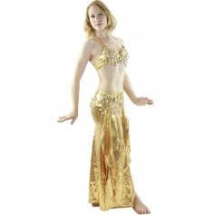 Bling bling-2-Piece Diamond Slit Skirt Belly Dance Costume