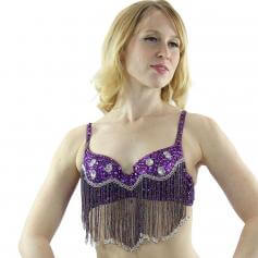 Fashion Six Hanging Diamond Belly Dance Bra