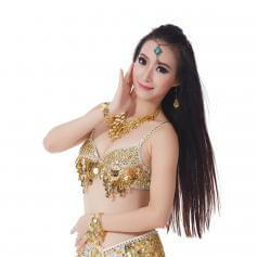 Fashion Grape Sequinned Belly Dance Bra