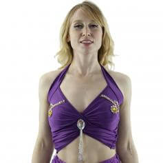 Fashion Diamond Hang Bead Belly Dance Top