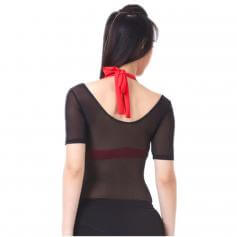 Translucent Yarn Short-sleeved Belly Dance Pushup Top