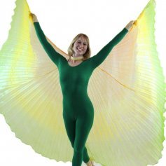 Orange-Gold-Green Gradient Color Worship Angel Wing