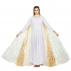 Transparent Gold-White Cross Worship Angel Wing