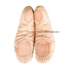 Body Wrappers Sterling Split Sole Leather Pleated Ballet Slipper