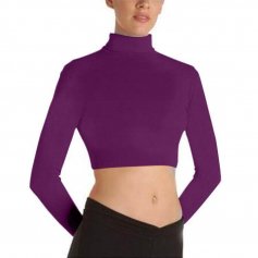 Body Wrappers BWProWear Long Sleeve Turtleneck Midriff Pullover