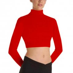Body Wrappers BWProWear Long Sleeve Turtleneck Midriff Pullover