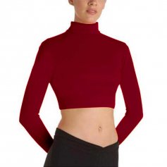 Body Wrappers BWProWear Long Sleeve Turtleneck Midriff Pullover