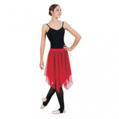 Uneven Hem Double Layer Chiffon Skirt Ministry Dance