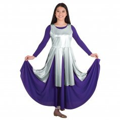 Body Wrappers Praise Dance Metallic Fly-Away Panel Tunic
