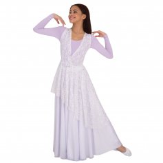 Body Wrappers Praise Dance Lace Asymmetrical Overlay