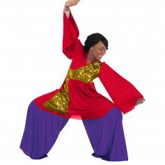 Body Wrappers Praise Dance Asymmetrical Bell Sleeve Tunic