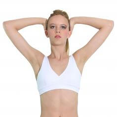 Danzcue Suede Tactel Criss Cross Bra Top