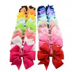 Danzcue 20pcs 3.15\" Baby Girls Ladies Clip Hair Bows