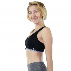 Fitcue Women\'s Front Zip Closure Racerback Padded Sports Bra