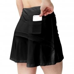 Danzcue Women\'s Pleated Tennis Skirt with Shorts Pocket, Athletic High Waisted Golf Running Skorts Skirts
