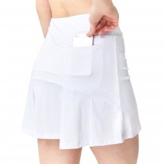 Danzcue Women\'s Pleated Tennis Skirt with Shorts Pocket, Athletic High Waisted Golf Running Skorts Skirts