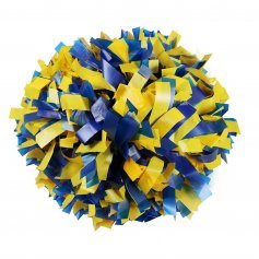 Danzcue 1 Pair 6\" Baton Handle Two Colors Plastic Cheerleading Pom Pom