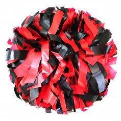 Danzcue 1 Pair 6\" Baton Handle Two Colors Plastic Cheerleading Pom Pom