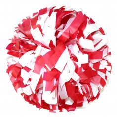 Danzcue 1 Pair 6\" Baton Handle Two Colors Plastic Cheerleading Pom Pom