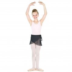 Danzcue Girls Chiffon Ballet Dance Wrap Skirt With Waist Tie
