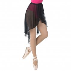 Danzcue Adult Side-Dip Asymmetrical Petal Front Slit Chiffon Skirt
