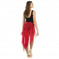 Danzcue Adult Side-Dip Asymmetrical Petal Front Slit Chiffon Skirt