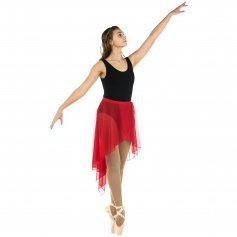Danzcue Adult Side-Dip Asymmetrical Petal Front Slit Chiffon Skirt