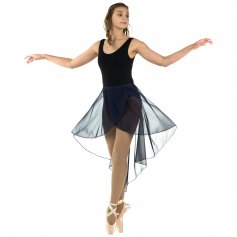 Danzcue Adult Side-Dip Asymmetrical Petal Front Slit Chiffon Skirt