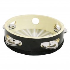 Danzcue Laser/Black Single Row Jingles Tambourine