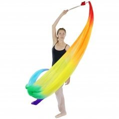 Danzcue Silk Rainbow Color Flower Streamer