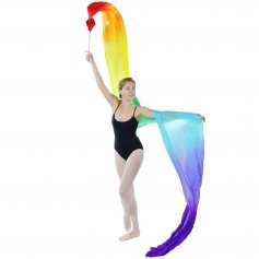 Danzcue Silk Rainbow Color Flower Streamer