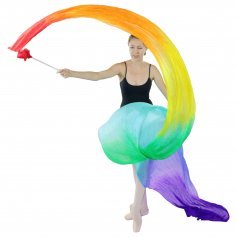 Danzcue Silk Rainbow Color Flower Streamer
