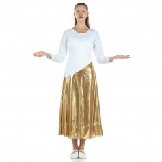 Danzcue Bi Color Long Sleeve Ministry Dance Dress