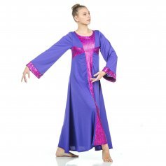 Danzcue Praise Dance Shimmery Cross Long Sleeve Dress