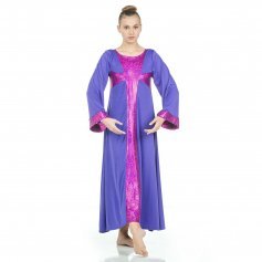 Danzcue Praise Dance Shimmery Cross Long Sleeve Dress