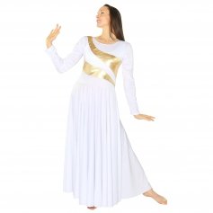 Danzcue Praise Dance Shimmery Parallel Long Sleeve Dress