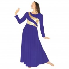 Danzcue Praise Dance Shimmery Parallel Long Sleeve Dress