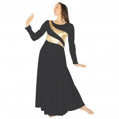 Danzcue Praise Dance Shimmery Parallel Long Sleeve Dress