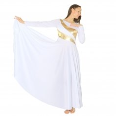 Danzcue Praise Dance Shimmery Parallel Long Sleeve Dress