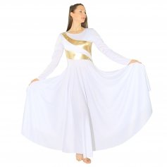 Danzcue Praise Dance Shimmery Parallel Long Sleeve Dress