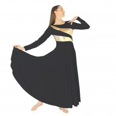 Danzcue Praise Dance Shimmery Parallel Long Sleeve Dress