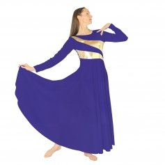 Danzcue Praise Dance Shimmery Parallel Long Sleeve Dress