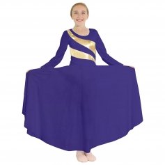 Danzcue Child Praise Dance Shimmery Parallel Long Sleeve Dress