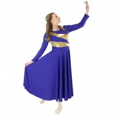 Danzcue Child Praise Dance Shimmery Parallel Long Sleeve Dress
