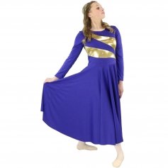 Danzcue Child Praise Dance Shimmery Parallel Long Sleeve Dress